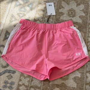 P.E Nation Women's Athletic Pink and White Shorts